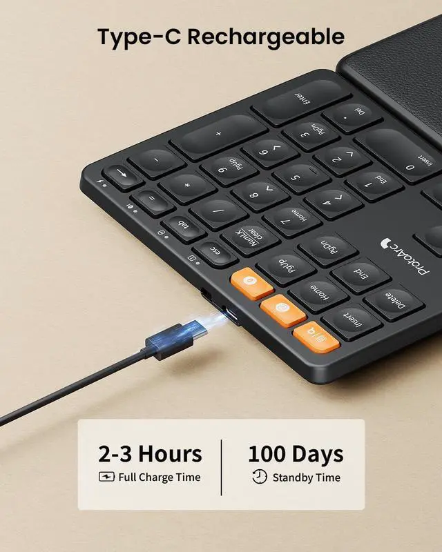 Alt view image 5 of 7 - ProtoArc EK04 N Ergonomic Number Pad and EM01 NL Trackball Mouse