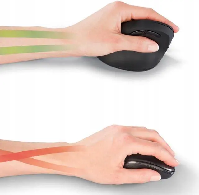 Alt view image 5 of 7 - Hama Vertical, Ergonomic EMW-500L Left-Handed Wireless Mouse, 6 btns, Blck