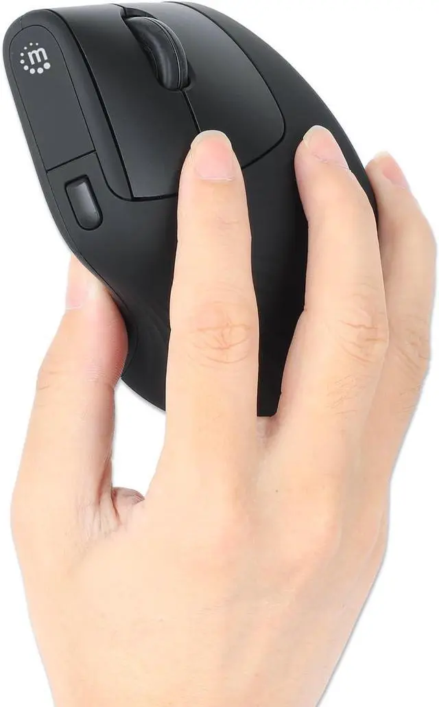 Alt view image 4 of 7 - Manhattan Ergonomic Vertical Wireless Mouse USB-A Black