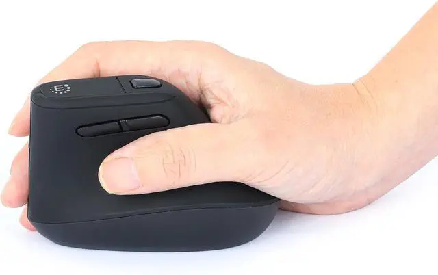 Alt view image 5 of 7 - Manhattan Ergonomic Vertical Wireless Mouse USB-A Black