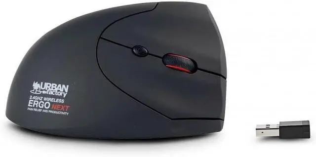 Main image of Ergonomic Wireless Laser Mouse 4 Buttons 2.4 GHz, Black/Gray (EMR20UF)
