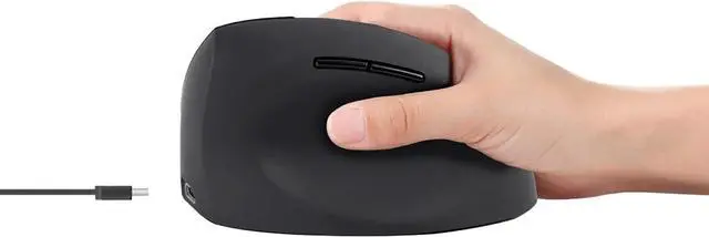 Alt view image 3 of 5 - Ergonomic Wireless Laser Mouse 4 Buttons 2.4 GHz, Black/Gray (EMR20UF)