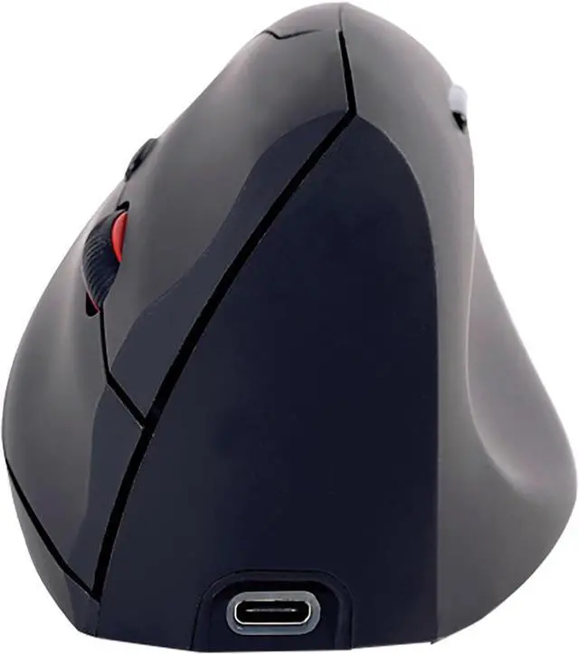 Alt view image 4 of 5 - Ergonomic Wireless Laser Mouse 4 Buttons 2.4 GHz, Black/Gray (EMR20UF)
