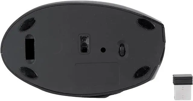 Alt view image 5 of 5 - Ergonomic Wireless Laser Mouse 4 Buttons 2.4 GHz, Black/Gray (EMR20UF)