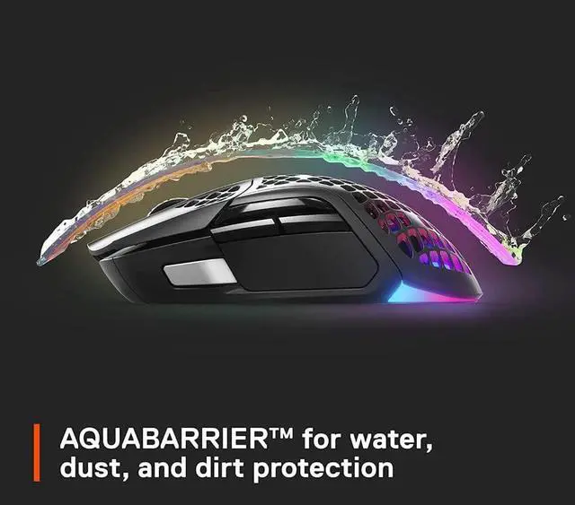 Alt view image 2 of 7 - SteelSeries Aerox 5 Wireless Gaming Mouse  Ultra Lightweight 74g  9 Buttons  Bluetooth/2.4 GHz  180 Hr Battery  IP54 Water Resistant  PC/MAC  FPS, MOBA, Battle Royale, Black
