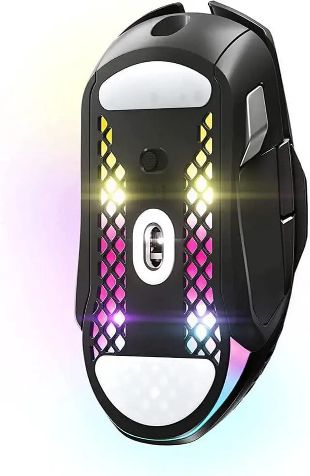 Alt view image 3 of 7 - SteelSeries Aerox 5 Wireless Gaming Mouse  Ultra Lightweight 74g  9 Buttons  Bluetooth/2.4 GHz  180 Hr Battery  IP54 Water Resistant  PC/MAC  FPS, MOBA, Battle Royale, Black