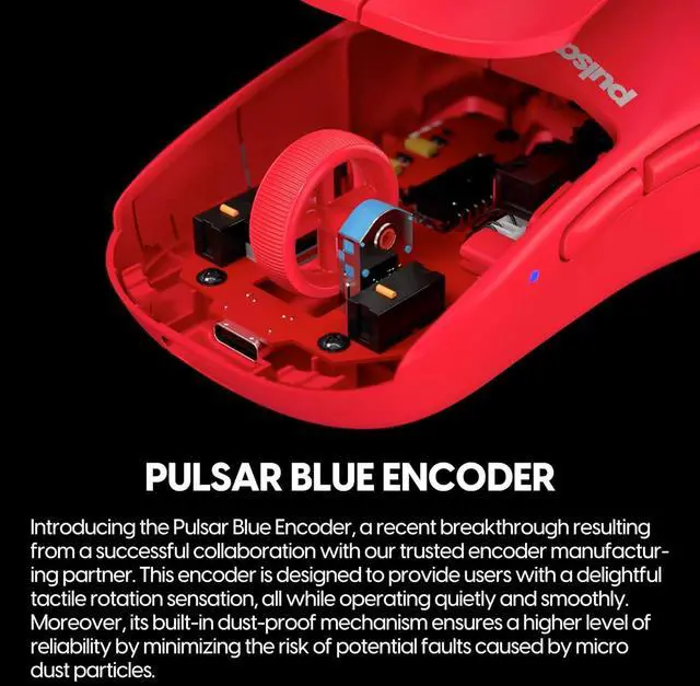 Alt view image 5 of 7 - Pulsar Gaming Gears X2H mini Wireless Gaming Mouse, Limited Color Edition, Ultra Lightweight 1.83 oz (52 g), Symmetrical, Optical Switch, 26000 DPI, PAW3395 Sensor (Mini, Wireless, Red)