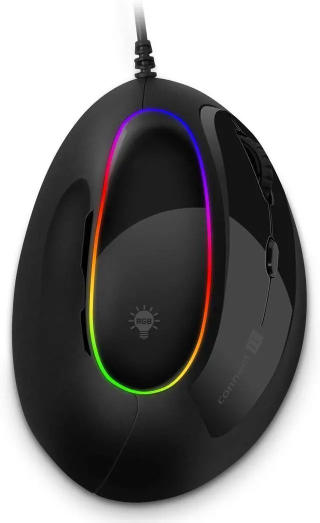 Alt view image 3 of 7 - Game for Health Ergonomic Vertical Mouse, BLACK
