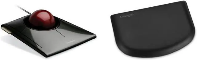 Main image of Kensington Wired SlimBlade Trackball Mouse (K72327U), Black ErgoSoft Wrist Rest for Slim Mouse/Trackpad, Black (K52803WW)