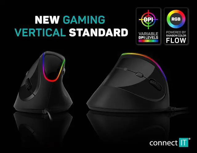 Alt view image 7 of 7 - Game for Health Ergonomic Vertical Mouse, BLACK