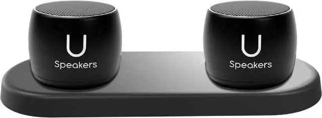 Alt view image 2 of 7 - U Speakers Bluetooth Pro Speakers & Charging Tray Travel Home Office Bundle with Black Wireless Mouse X3000 G2, & Coordinating Gel Mouse Pad, for Modern Workspace