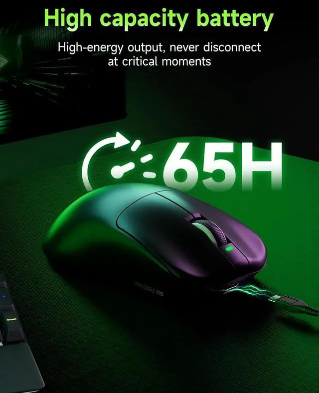 Alt view image 5 of 7 - VGN F1 PRO Wireless Gaming Mouse - Ultralight 49g - Wireless & Wired Mode - 26000 Adjustable DPI - 1000Hz Polling Rate - 65 Hours Battery - Programmable Buttons - Esports Professional Grade - USB-C