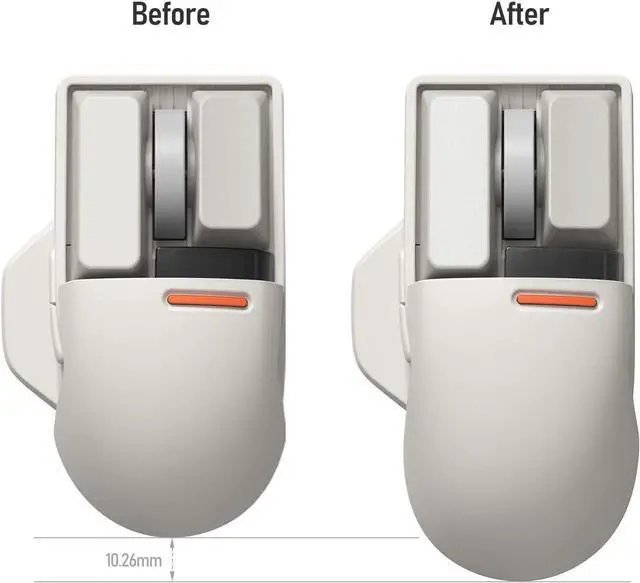 Alt view image 2 of 7 - LOFREE Touch PBT Wireless Mouse with Big Back Cover, Bluetooth, Wired Connection, Rechargeable, 4000 DPI with OLED Screen Compatible with Glass Surface for Mac Windows PC Notebook/Block Retro Grey