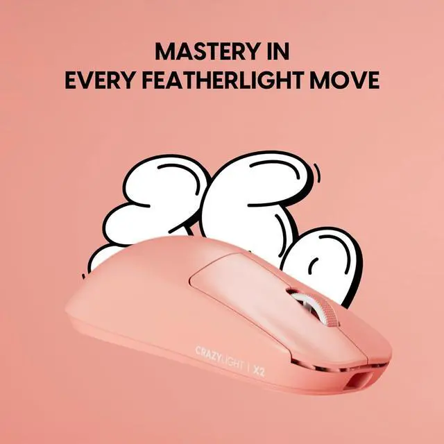 Alt view image 3 of 7 - Pulsar Gaming Gears X2 Crazylight Wireless Gaming Mouse, Ultra Lightweight 1.23 oz (35g), Optical Switch, 32000 DPI, 750 IPS, XS-1 Sensor, 8k Compatible (Sunset Haze)