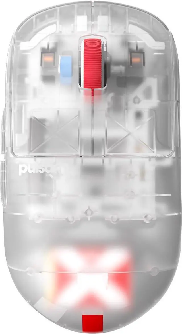 Main image of Pulsar Gaming Gears - Super Clear Limited Edition: X2H Mini Wireless Gaming Mouse, Symmetrical, Ultra Lightweight 1.83 oz (52g), PAW3395 26k DPI Optical Sensor, Optical Switch (Mini, Super Clear)