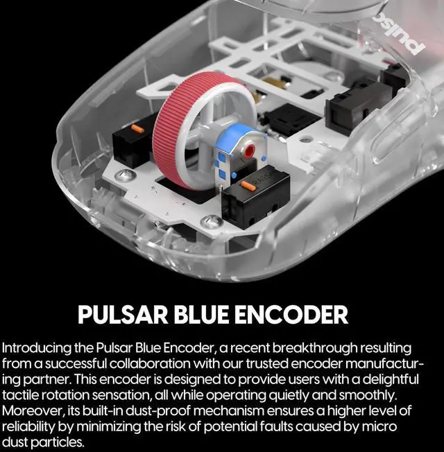 Alt view image 4 of 7 - Pulsar Gaming Gears - Super Clear Limited Edition: X2H Mini Wireless Gaming Mouse, Symmetrical, Ultra Lightweight 1.83 oz (52g), PAW3395 26k DPI Optical Sensor, Optical Switch (Mini, Super Clear)