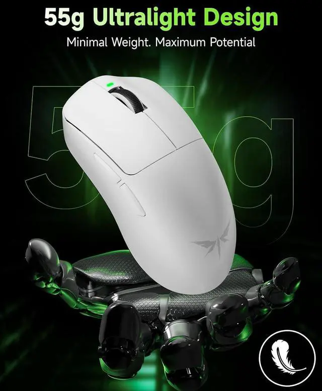 Alt view image 2 of 7 - VGN F1 MOBA Wireless Gaming Mouse - Ultralight 55g - Wireless & Wired Mode - 26000 Adjustable DPI - 1000Hz Polling Rate - 200 Hours Battery - Programmable Buttons - Esports Professional Grade - USB-C