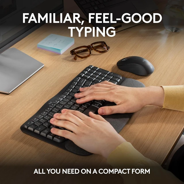 Alt view image 3 of 7 - Wave Keys MK670 Wireless Ergonomic Keyboard Mouse Combo - Graphite