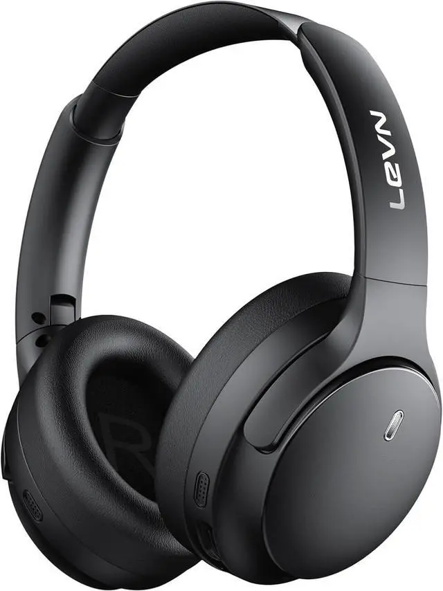 Main image of LEVN Hybrid Active Noise Cancelling Headphones, Wireless Headphones Bluetooth 5.4 with Transparent Mode, Hi-Res Audio, Deep Bass, 70H Playtime Over Ear Bluetooth Headset for Work/Travel/Home/Office