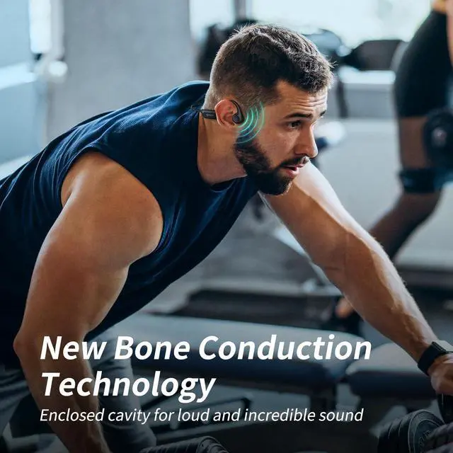 Alt view image 2 of 7 - CXK Bone Conduction Headphones Bluetooth 5.4 Open Ear Headphones with Mic, Premium Loud Sound 10Hrs Playtime Bluetooth Headphones, IPX6 Waterproof Sports Headset for Running, Cycling, Walking