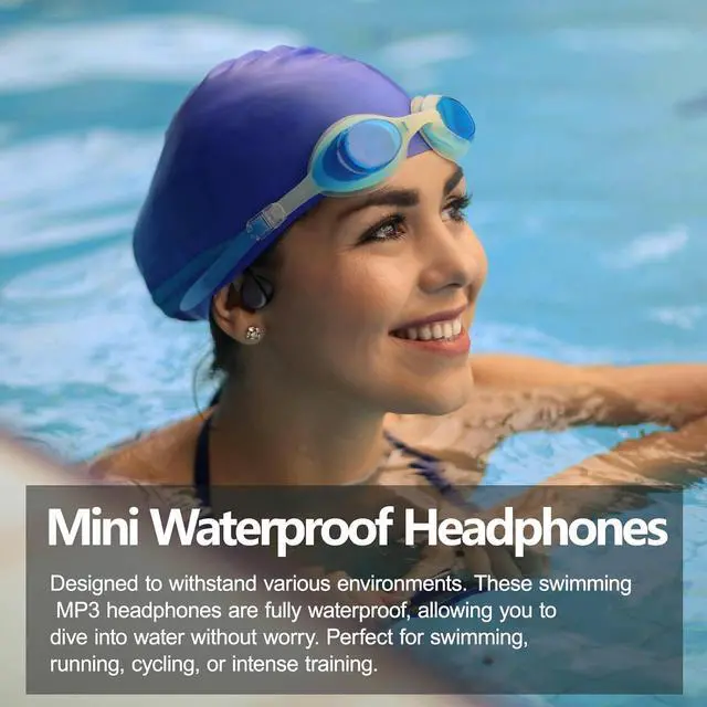 Alt view image 5 of 7 - Swimming Headphones,Bone Conduction Headphones Bluetooth 5.4,IPX8 Waterproof,32G Memory Sports Headphone,Underwater Headphone with MP3-Player for Swim,Open Earphones for Swimming (Black X20)