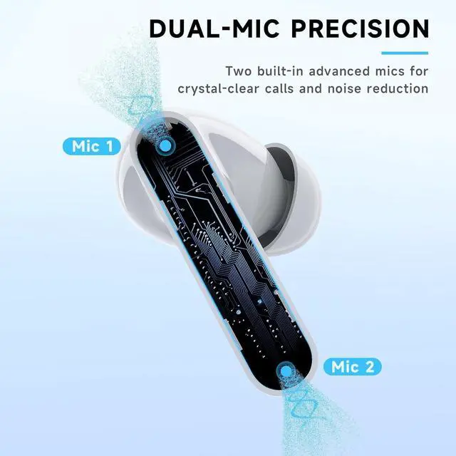 Alt view image 5 of 7 - RYR Wireless Gaming Earbuds, 20ms Low Latency, Gaming Earbuds with Noise Cancelling Mic, 2.4Ghz & Bluetooth, LED Display, 36H Playtime for Meta Quest 3/2, PS5, PS4, VR, Switch, Steam Deck, PC, Phone