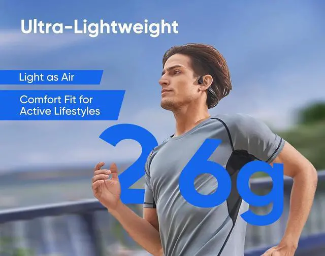 Alt view image 3 of 7 - Bone Conduction Headphones, Bluetooth 6.0 Open Ear Headphones with Mic, 10H Playtimes Wireless Sport Earphones for Running, Cycling, Outdoor Sports, IPX6 Waterproof (Black)