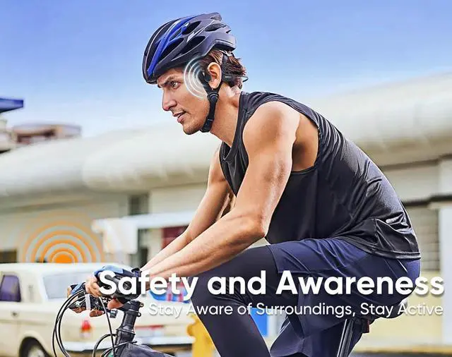 Alt view image 5 of 7 - Bone Conduction Headphones, Bluetooth 6.0 Open Ear Headphones with Mic, 10H Playtimes Wireless Sport Earphones for Running, Cycling, Outdoor Sports, IPX6 Waterproof (Black)