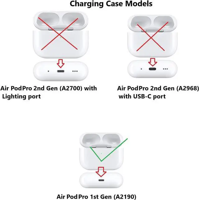 Alt view image 4 of 6 - Single Right Ear Side Only, Original A2083 Right Earbud Replacement for AirPod Pro 1st Gen,Compatible with OEM AirPod Pro Charging Case A2190, A2084
