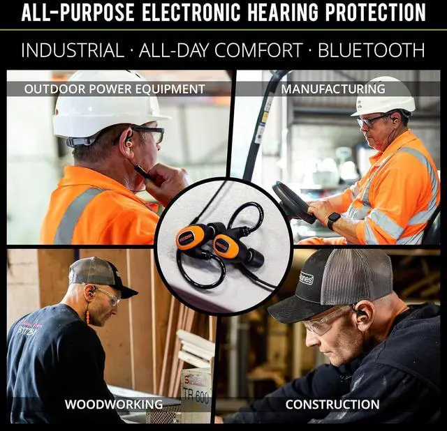 Alt view image 3 of 6 - ISOtunes PRO 3.0 Bluetooth Hearing Protection - OSHA Approved Earbuds with 20 Hour Battery Life, Bluetooth Ear Protection with 27 dB Noise Reduction (NRR) Earplug Headphones - Durable Work Earbuds