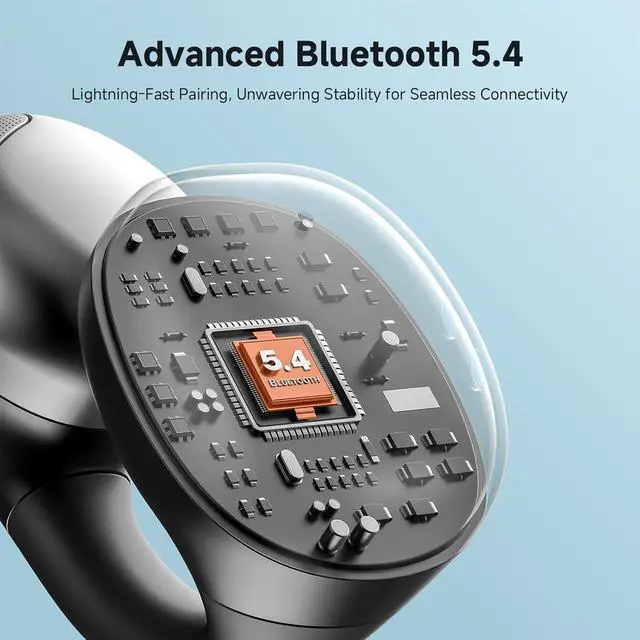 Alt view image 6 of 7 - CXK Open Ear Headphones, Bluetooth 5.4 Clip on Earbuds Flexible Ear Clip Design Bone Conduction Headphones with LED Digital Display 30H Playtime Lightweight Comfort Bluetooth Earbuds for Workout