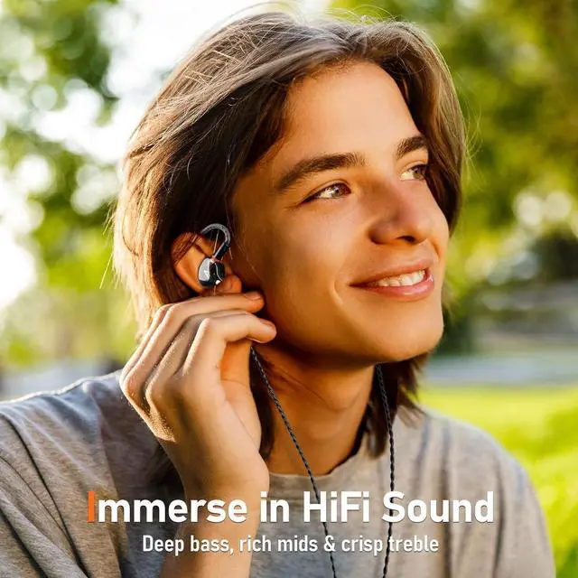 Alt view image 2 of 7 - Vibes 202MC USB-C Wired Earbuds - HiFi in Ear Monitor Headphones - Noise Isolating Ear Buds w/ Mic - Clear Sound, Deep Bass & Comfort-Fit Earphones - MMCX to USBC, Silver Plated Cord, Carrying Case
