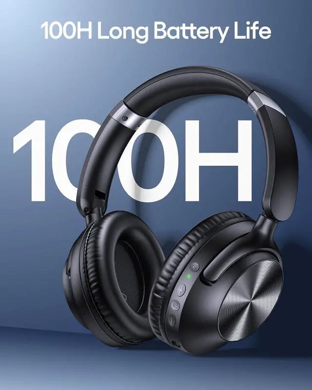 Alt view image 3 of 6 - TAGRY Hybrid Active Noise Cancelling Headphones 100H Playtime Wireless Over Ear Bluetooth Headphone with Hi-Res Audio Fast Charging Comfort Earcups Headsets for Travel Home Office Phone PC Black