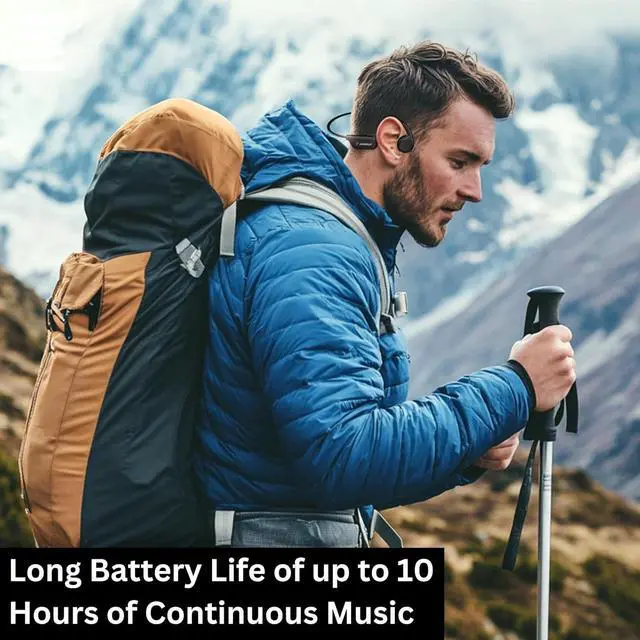 Alt view image 5 of 7 - Open Ear Headphones Wireless Bluetooth, IP68 Waterproof Bone Conduction Headphones Bluetooth, Earphones Wireless Bluetooth, Sports Headphones for Running Swimming, 10 Hours Continuous Music