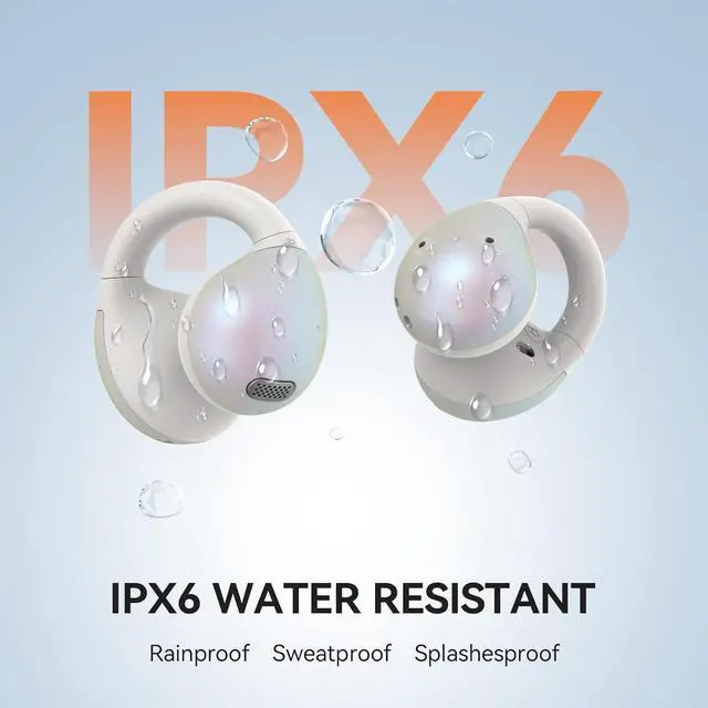 Alt view image 6 of 7 - Oraolo Open Ear Headphones, Bluetooth 5.4 Wireless Earbuds with Stereo Sound, ENC Clear Call, 21H Playtime, Type-C Charging, Touch Control, IPX6 Waterproof Open Ear Clip-On Earbuds for Outdoor Sports