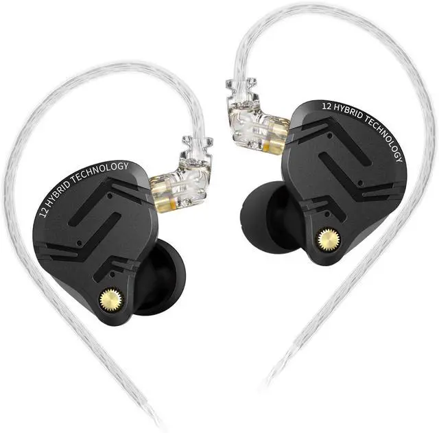 Main image of KZ ZS12 PRO X in Ear Monitor IEM Headphones 1DD+5BA Hybrid Wired Gaming Earbuds KZ in Ear Monitor Gaming Earbuds Earphones with 2PIN Cable for Audiophile (Dark Black NO Microphone)