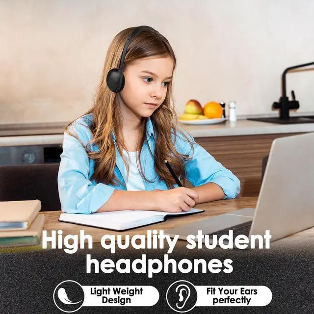 Alt view image 4 of 7 - Bulk Headphones for Classroom Students 30 Pack Class Set Headphones for School Students Library Teen and Adult 3.5mm Jack (Black)