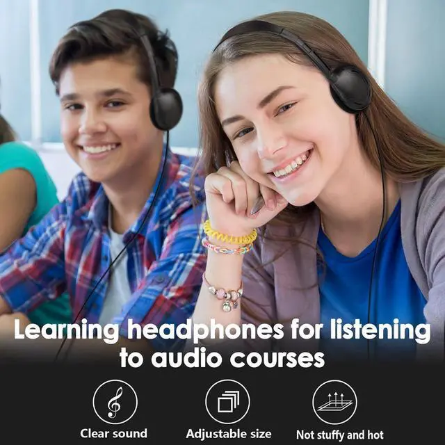 Alt view image 5 of 7 - Bulk Headphones for Classroom Students 30 Pack Class Set Headphones for School Students Library Teen and Adult 3.5mm Jack (Black)
