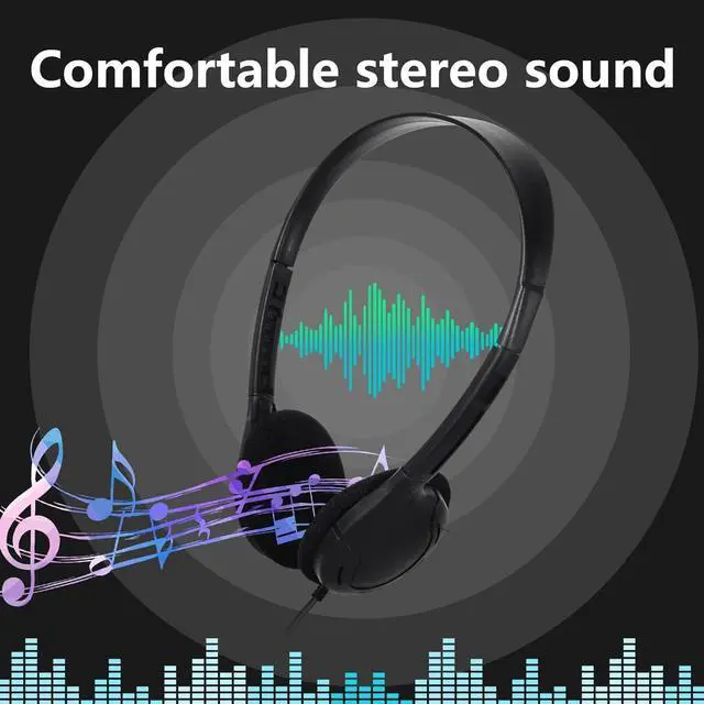 Alt view image 7 of 7 - Bulk Headphones for Classroom Students 30 Pack Class Set Headphones for School Students Library Teen and Adult 3.5mm Jack (Black)