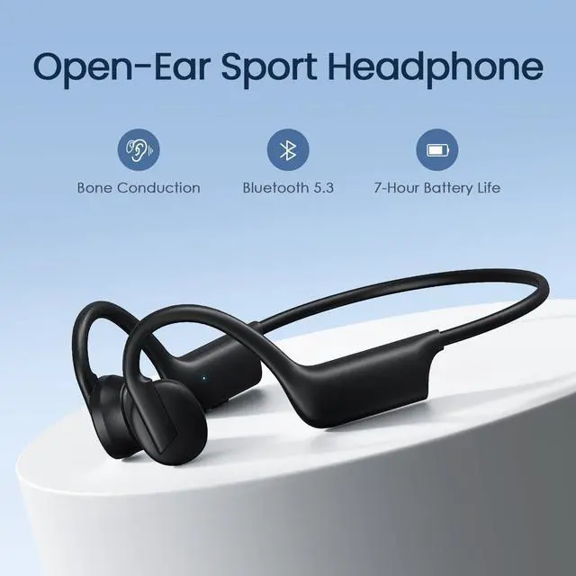 Alt view image 2 of 7 - Bone Conduction Headphones, Open Ear Earbuds Wireless Earphones, Longtime Lasting, Bluetooth Headphones 5.3 with Mic, IP65 Headset for Secure Running and Fitness Workout, Adventures
