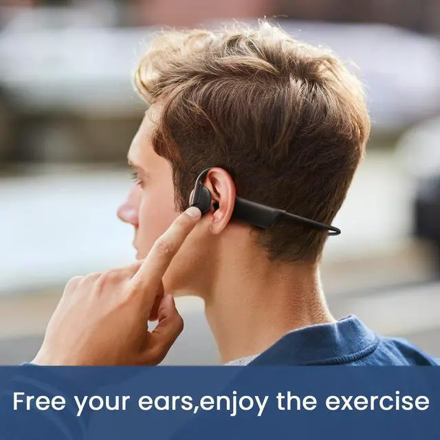 Alt view image 7 of 7 - Bone Conduction Headphones, Open Ear Earbuds Wireless Earphones, Longtime Lasting, Bluetooth Headphones 5.3 with Mic, IP65 Headset for Secure Running and Fitness Workout, Adventures