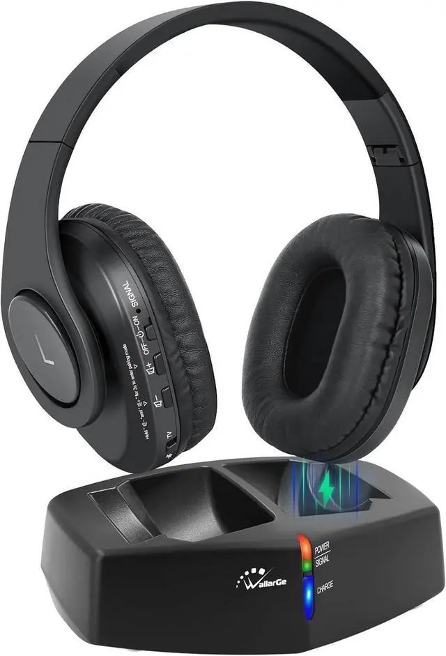 Main image of WallarGe Wireless Headphones for TV Watching, Easy Setup and Comfortable Bluetooth Headphones with RF Transmitter Charging Dock, 100 Ft Wireless Range, Rechargeable 25 Hours Play and No Audio Delay