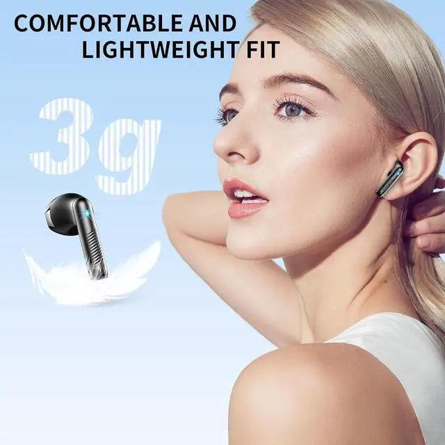 Alt view image 7 of 7 - Wireless Earbuds Bluetooth Headphones 5.4 HiFi Stereo in Ear Earphones with 4 ENC Noise Cancelling Mics 40H Playtime Ear Buds with Mini Case IP7 Waterproof Headset with LED Display USB C Charging