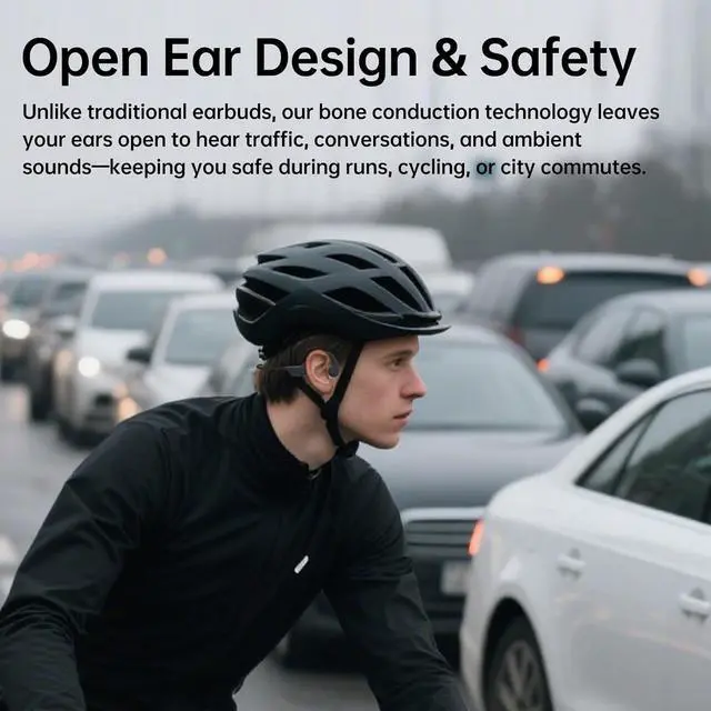 Alt view image 6 of 7 - Bone Conduction Swimming Headphones, IPX8 Waterproof MP3 Player with Open-Ear Design, Bluetooth 5.4 Wireless Sports Earbuds for Swimming, Running, Cycling(Black)