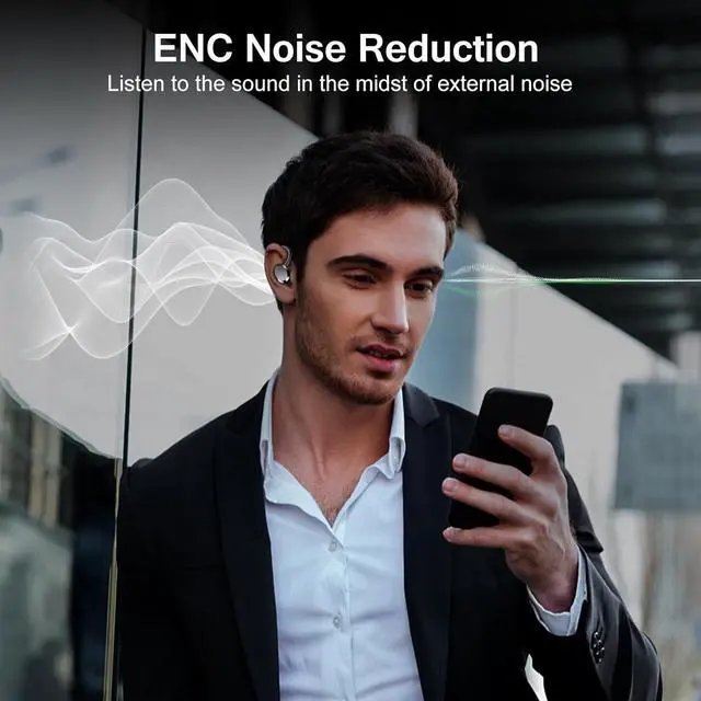 Alt view image 6 of 7 - Ear buds Wireless Bluetooth Earbuds, Bluetooth 5.4 Headphones 68hrs Playtime Sport Earphones with LED Display ENC Noise Cancelling Mic, IPX7 Waterproof Earbuds with Hook for Sports/Workout/Running