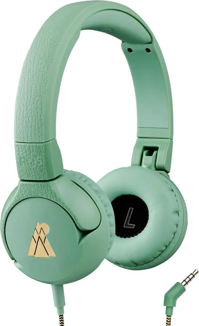 Main image of POGS Kids Wired Headphones | The Elephant 2 | Adjustable, Durable Headphones for Kids 3+ | Limited to 85 dB, Microphone | On-Ear | Music-Sharing Function Safe 3.5mm Audio Cable (3.2ft) (rGreen)
