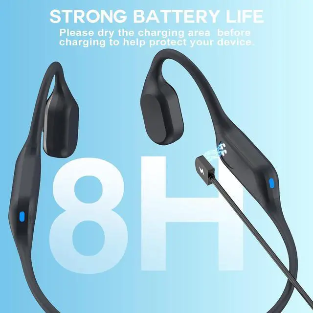 Alt view image 5 of 7 - Swimming Headphone Open-Ear Bone Conduction-IP68 Waterproof Swim Earbuds with Bluetooth 5.4 Sport Headset with Safelight, 32G MP3 Memory Underwater Headphones, Running, Cycling