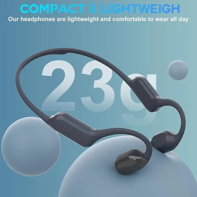 Alt view image 7 of 7 - Swimming Headphone Open-Ear Bone Conduction-IP68 Waterproof Swim Earbuds with Bluetooth 5.4 Sport Headset with Safelight, 32G MP3 Memory Underwater Headphones, Running, Cycling