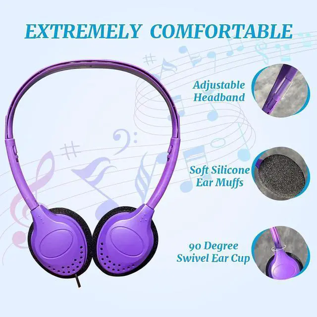 Alt view image 2 of 7 - 60 Pack Bulk Headphones for Kids Multi Color Headphones for School Classroom Students Teen Boys Girls and Adult