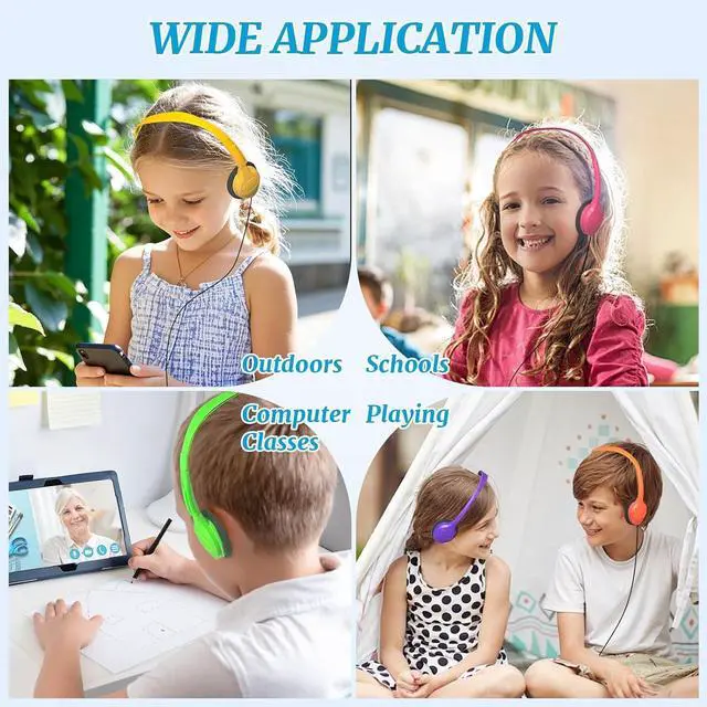 Alt view image 6 of 7 - 60 Pack Bulk Headphones for Kids Multi Color Headphones for School Classroom Students Teen Boys Girls and Adult